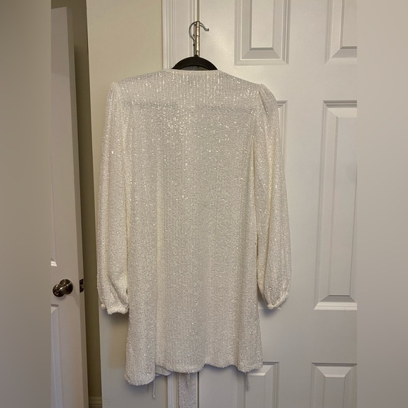 Lulu’s Sparkly Darling Sequin Wrap Dress - Picture 6 of 10